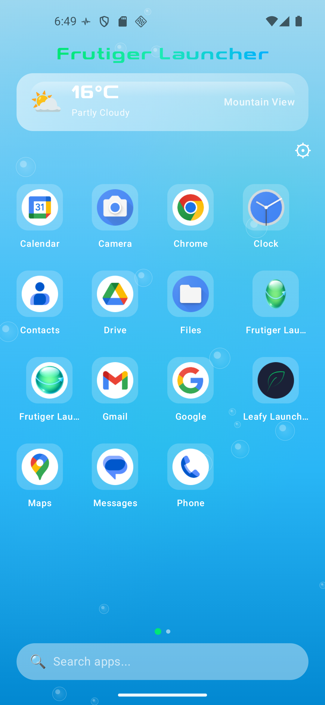 Frutiger Aero theme screenshot